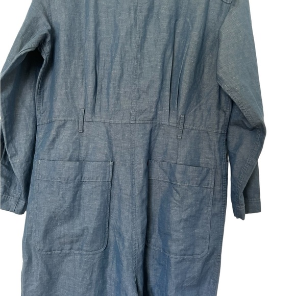 ALEX MILL Chambray Linen/Cotton Expedition Long Sleeve Jumpsuit NWT Size Medium - Picture 9 of 10